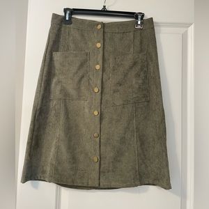 Medium olive midi skirt from the Bates Sisters Botique